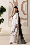 Farasha Summer Melody Embroidered Lawn Unstitched 3Pc Suit - Moonlight White
