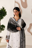 Farasha Summer Melody Embroidered Lawn Unstitched 3Pc Suit - Moonlight White