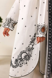 Farasha Summer Melody Embroidered Lawn Unstitched 3Pc Suit - Moonlight White