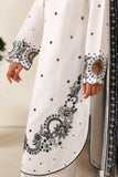 Farasha Summer Melody Embroidered Lawn Unstitched 3Pc Suit - Moonlight White
