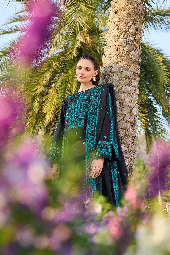 Farasha Summer Weaves Embroidered Lawn Unstitched 3Pc Suit - Moonlit Flora