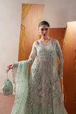 Emaan Adeel Starlit Jewels Unstitched Organza 3Pc Suit - Moonstone Gleam