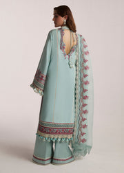 Hussain Rehar Embroidered Luxury Lawn Unstitched 3Pc Suit D-01 MORAINE