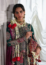 Hussain Rehar Festive Embroidered Korean Raw Silk Unstitched 3Pc Suit - Morni