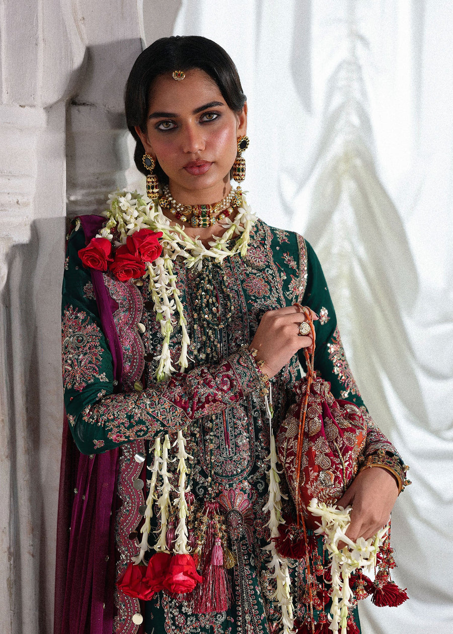 Hussain Rehar Festive Embroidered Korean Raw Silk Unstitched 3Pc Suit - Morni