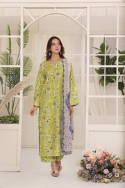 Feathers Premium Whisper of Elan Unstitched Lawn 3Pc Suit Morning Matcha-FT669