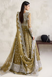 Farasha Embroidered Luxury Chiffon Unstitched 3Pc Suit - Moss Whisper