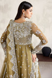Farasha Embroidered Luxury Chiffon Unstitched 3Pc Suit - Moss Whisper