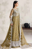 Farasha Embroidered Luxury Chiffon Unstitched 3Pc Suit - Moss Whisper