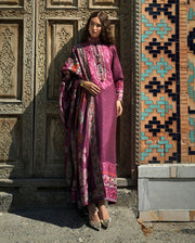 Mushq Broadway Embroidered Jacquard Unstitched 3Pc Suit - Mosaic Reverie