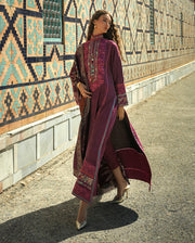 Mushq Broadway Embroidered Jacquard Unstitched 3Pc Suit - Mosaic Reverie