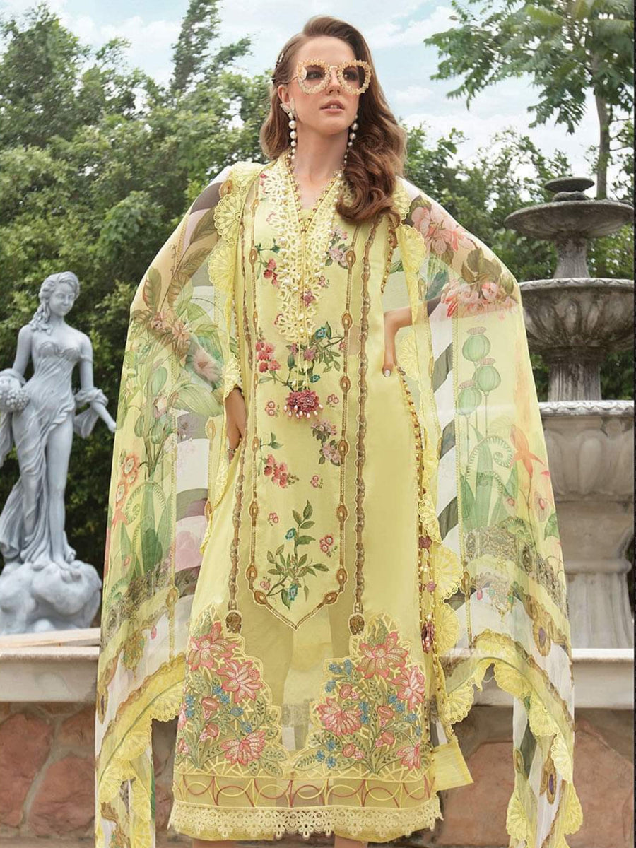 Maria.B M.Prints Unstitched Embroidered Lawn 3Pc Suit MPT-1806-A