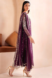 Farasha Luxury Formal Embroidered Chiffon Unstitched 3Pc Suit - Mulberry