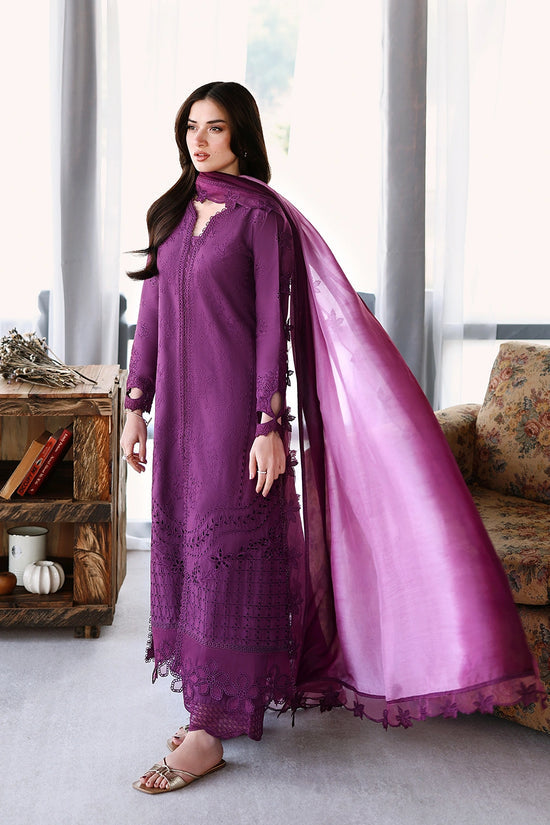 AZURE Luxury Eid Lawn Unstitched Embroidered 3Pc Suit - Mulberry
