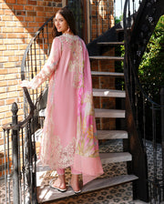 Mushq A Moi Chikan Embroidered Lawn Unstitched 3Pc Suit - Silent Vows