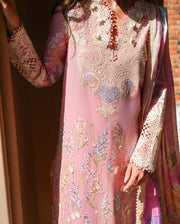 Mushq A Moi Chikan Embroidered Lawn Unstitched 3Pc Suit - Silent Vows