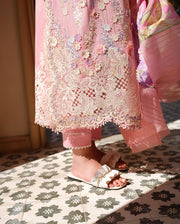 Mushq A Moi Chikan Embroidered Lawn Unstitched 3Pc Suit - Silent Vows