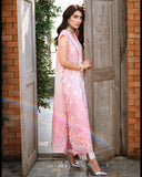 Mushq A Moi Chikan Embroidered Lawn Unstitched 3Pc Suit - Silent Dreamer