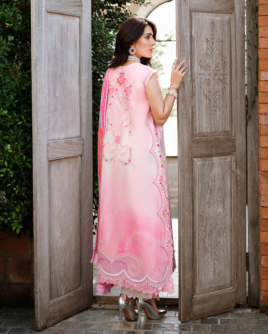 Mushq A Moi Chikan Embroidered Lawn Unstitched 3Pc Suit - Silent Dreamer