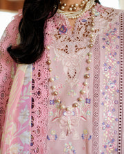 Mushq A Moi Chikan Embroidered Lawn Unstitched 3Pc Suit - Opulent Whisper