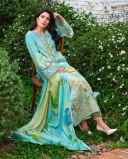 Mushq A Moi Chikan Embroidered Lawn Unstitched 3Pc Suit - Whispering Winds
