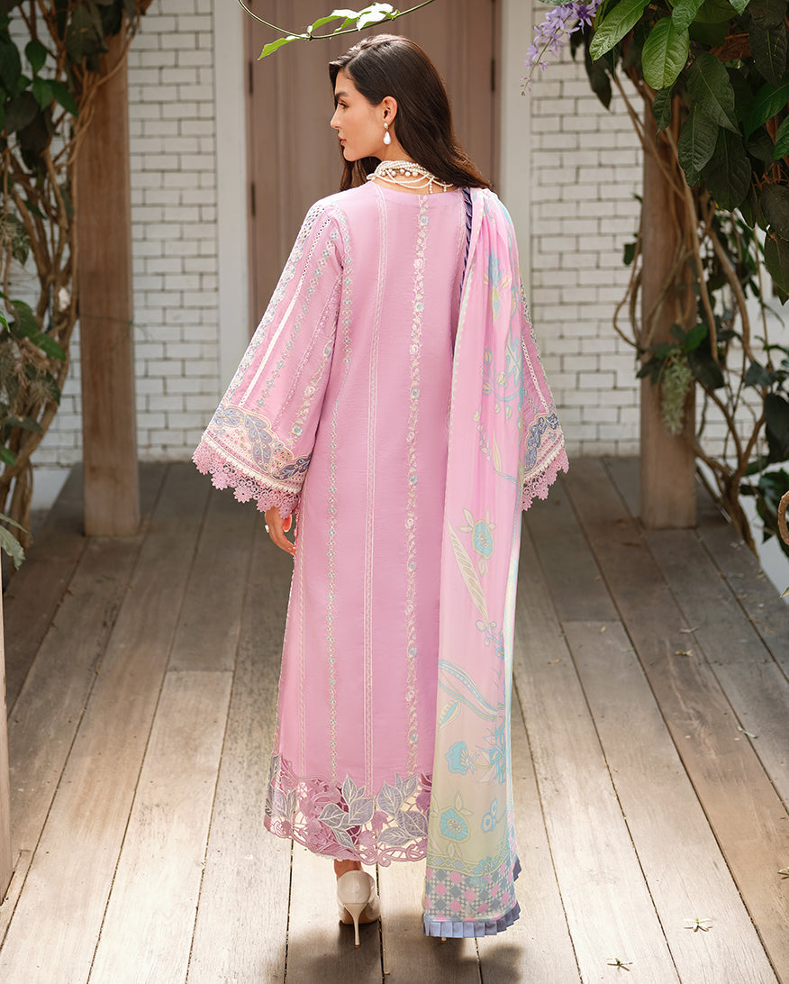 Mushq A Moi Chikan Embroidered Lawn Unstitched 3Pc Suit - Endless Love