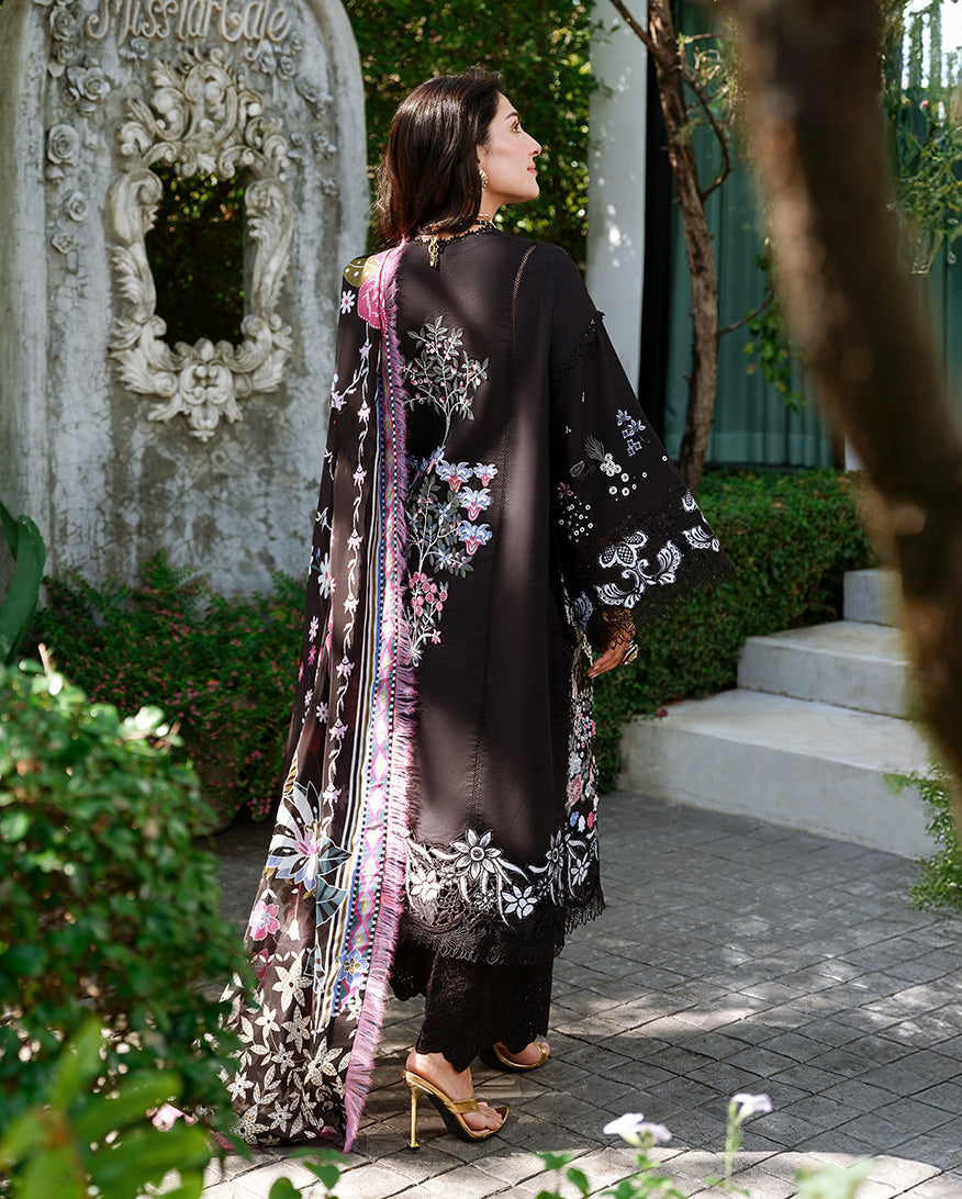Mushq A Moi Chikan Embroidered Lawn Unstitched 3Pc Suit - Gentle Breeze