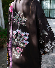 Mushq A Moi Chikan Embroidered Lawn Unstitched 3Pc Suit - Gentle Breeze