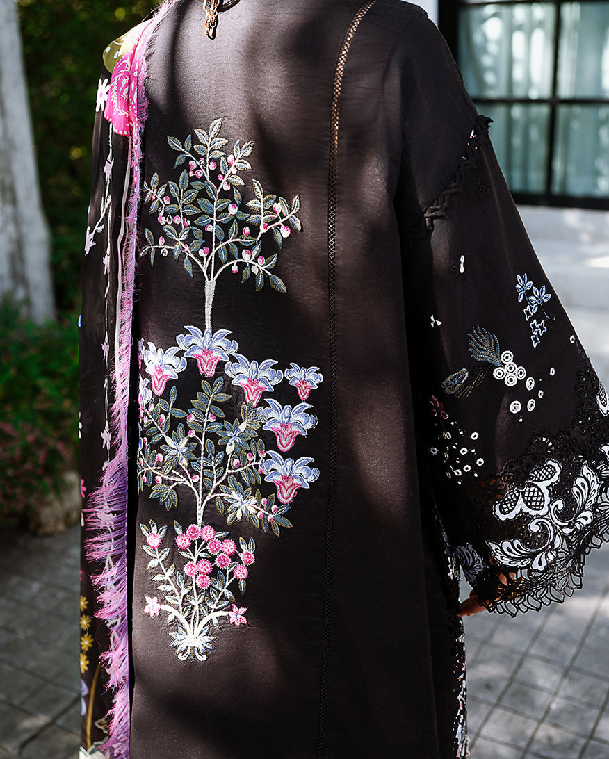 Mushq A Moi Chikan Embroidered Lawn Unstitched 3Pc Suit - Gentle Breeze