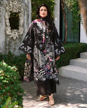 Mushq A Moi Chikan Embroidered Lawn Unstitched 3Pc Suit - Gentle Breeze