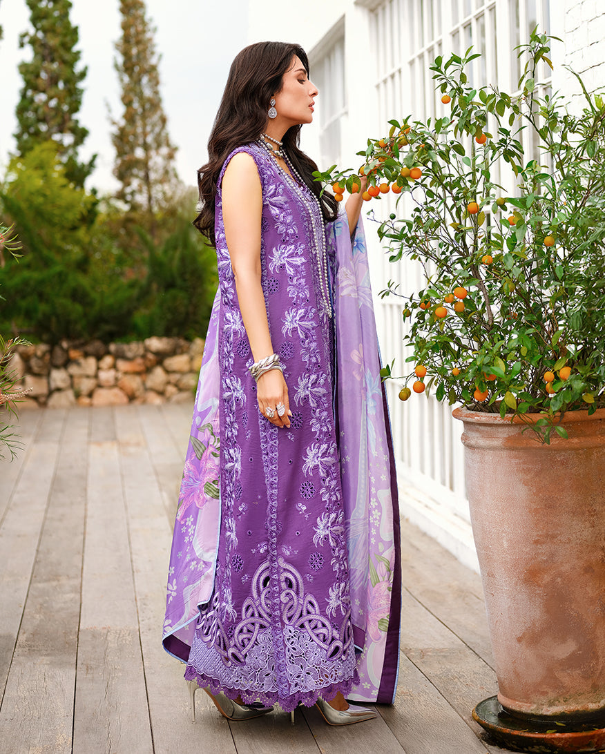 Mushq A Moi Chikan Embroidered Lawn Unstitched 3Pc Suit - Lovers Lane