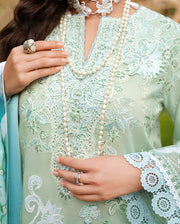 Mushq A Moi Chikan Embroidered Lawn Unstitched 3Pc Suit - Love Escape