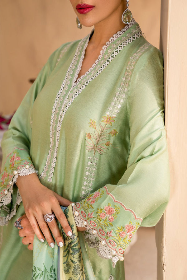 Afshan by Zoya & Fatima Embroidered Cotton Net 3Pc Suit - Mushk