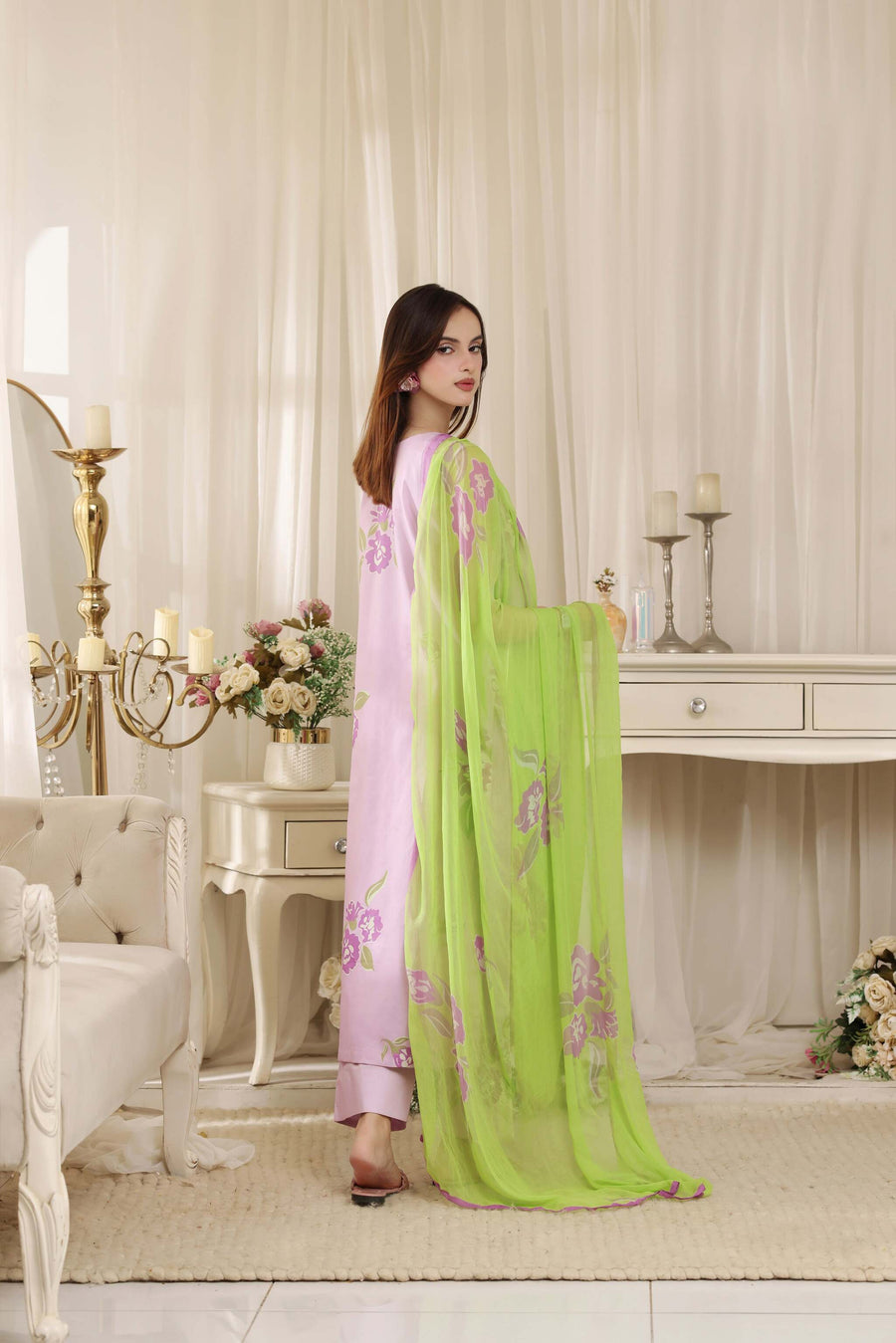 Feathers Threads of Poetry Unstitched Lawn 3Pc Suit Muted Majesty-FT763
