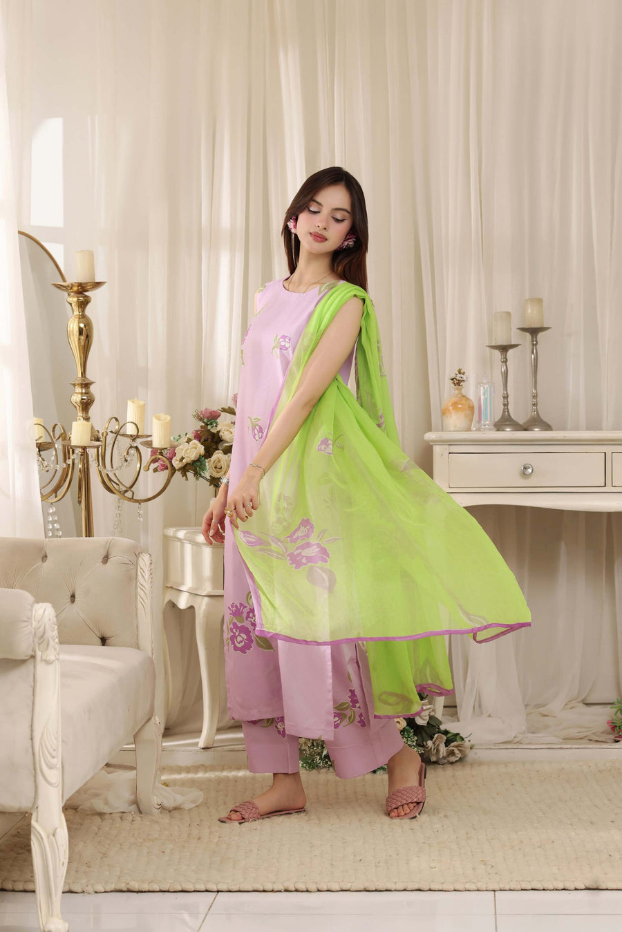 Feathers Threads of Poetry Unstitched Lawn 3Pc Suit Muted Majesty-FT763