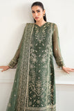 Farasha Essence Embroidered Chiffon Unstitched 3Pc Suit - Muted Moss