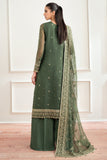 Farasha Essence Embroidered Chiffon Unstitched 3Pc Suit - Muted Moss