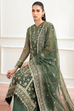 Farasha Essence Embroidered Chiffon Unstitched 3Pc Suit - Muted Moss