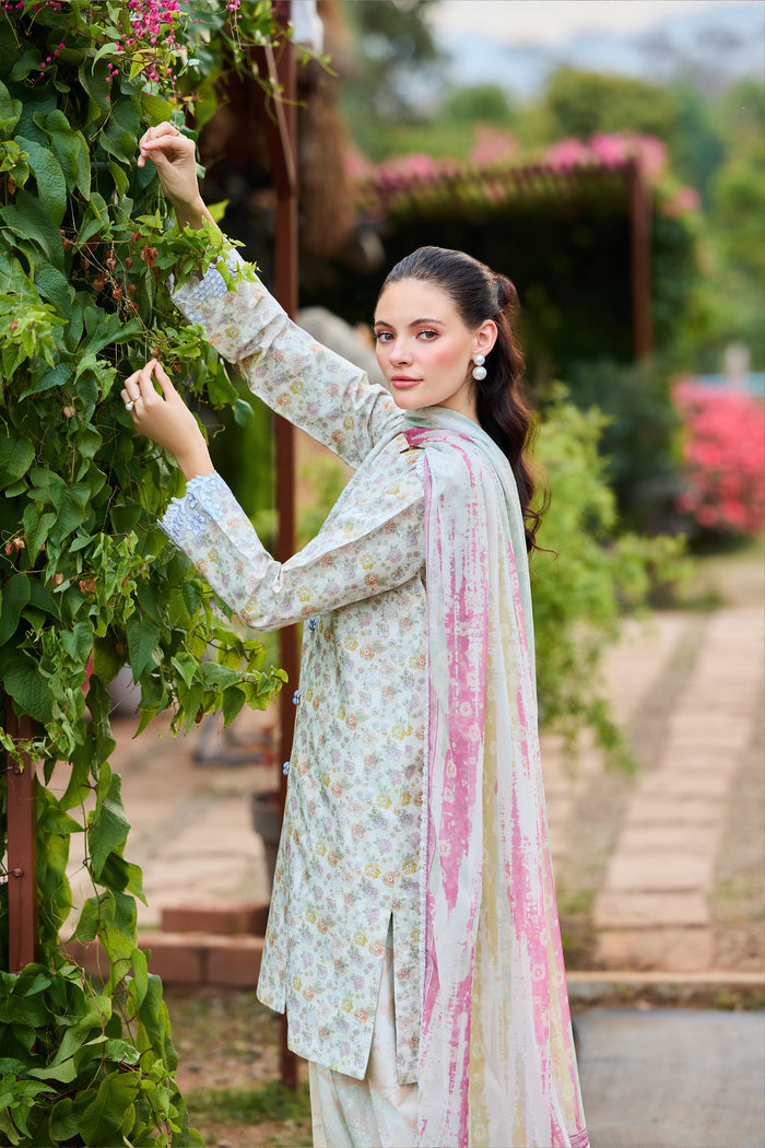 Farasha Summer Escape Embroidered Lawn Unstitched 3Pc Suit - Mystic Dusk