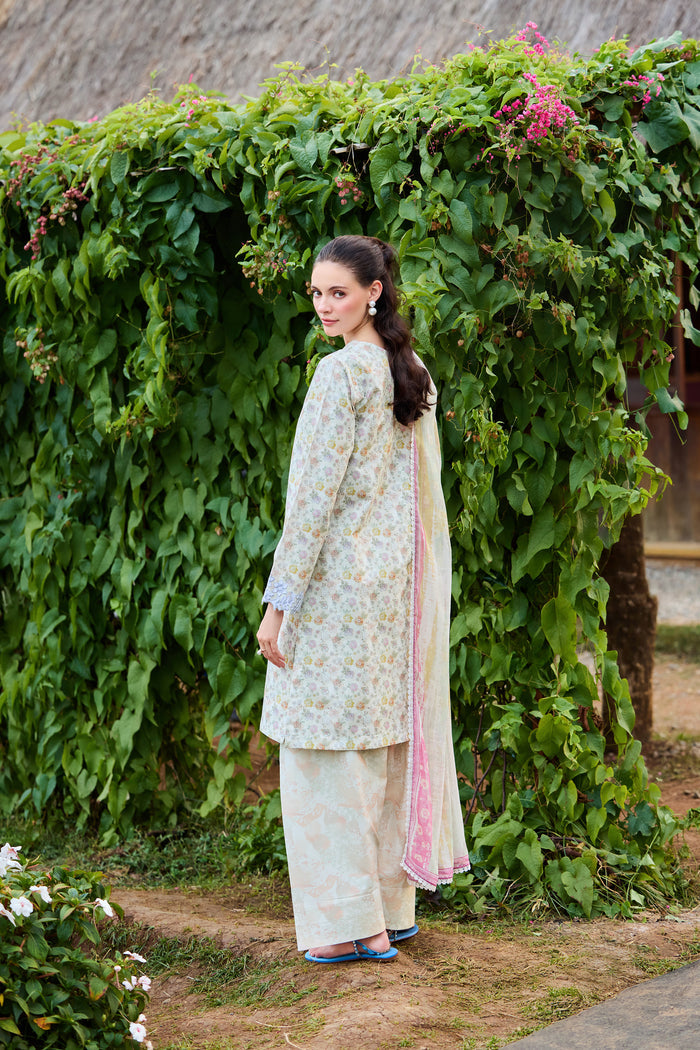 Farasha Summer Escape Embroidered Lawn Unstitched 3Pc Suit - Mystic Dusk