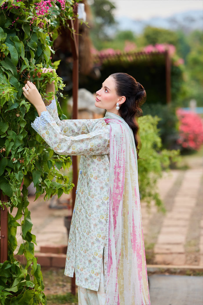 Farasha Summer Escape Embroidered Lawn Unstitched 3Pc Suit - Mystic Dusk