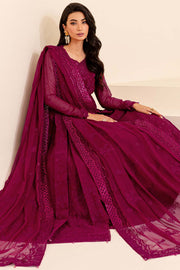 Farasha Luxury Formal Embroidered Chiffon Unstitched 3Pc Suit - Mystic Mauve