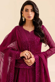 Farasha Luxury Formal Embroidered Chiffon Unstitched 3Pc Suit - Mystic Mauve