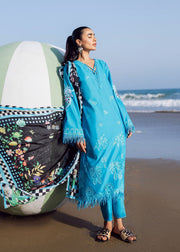 Sadaf Fawad Khan Siraa Vol-02 Unstitched Lawn 3Pc Suit - Mystic Sea