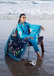 Sadaf Fawad Khan Siraa Vol-02 Unstitched Lawn 3Pc Suit - Mystic Sea