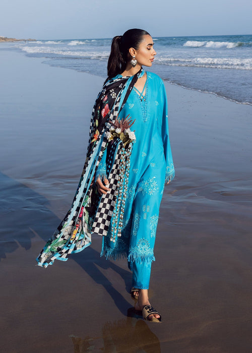 Sadaf Fawad Khan Siraa Vol-02 Unstitched Lawn 3Pc Suit - Mystic Sea