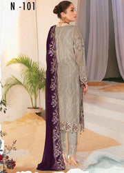 Ramsha Nayab Embroidered Chiffon Unstitched 3Pc Suit N-101