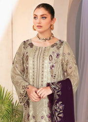 Ramsha Nayab Embroidered Chiffon Unstitched 3Pc Suit N-101