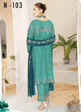 Ramsha Nayab Embroidered Chiffon Unstitched 3Pc Suit N-103