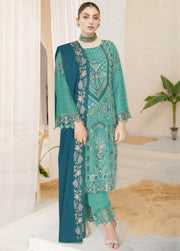 Ramsha Nayab Embroidered Chiffon Unstitched 3Pc Suit N-103